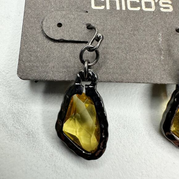 Chico's Amy Drop Rhinestone Earrings Pierced Pair - Picture 4 of 10